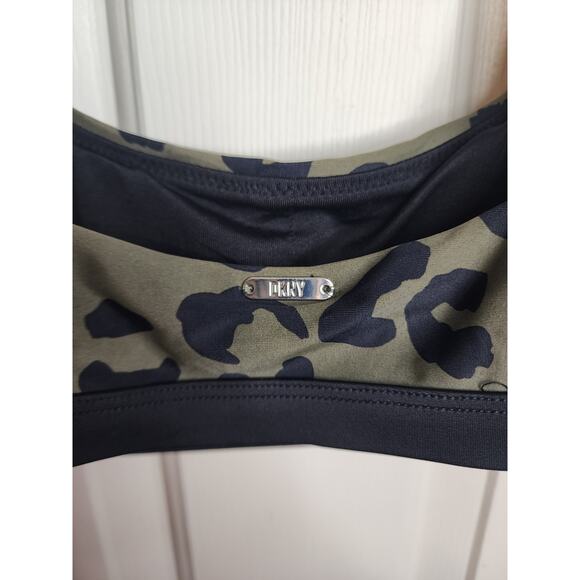 DKNY Green Leopard Square Neck Bikini Swim Top, NWT, Small - Picture 4 of 5